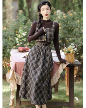 Knitted waistcoat autumn bottoming shirt 3pcs set for women