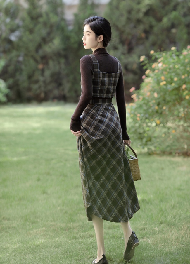 Knitted waistcoat autumn bottoming shirt 3pcs set for women