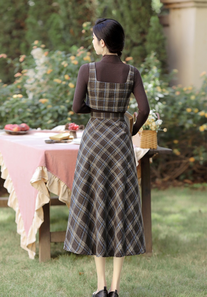 Knitted waistcoat autumn bottoming shirt 3pcs set for women