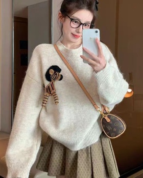 Cartoon loose retro pullover sweater for women