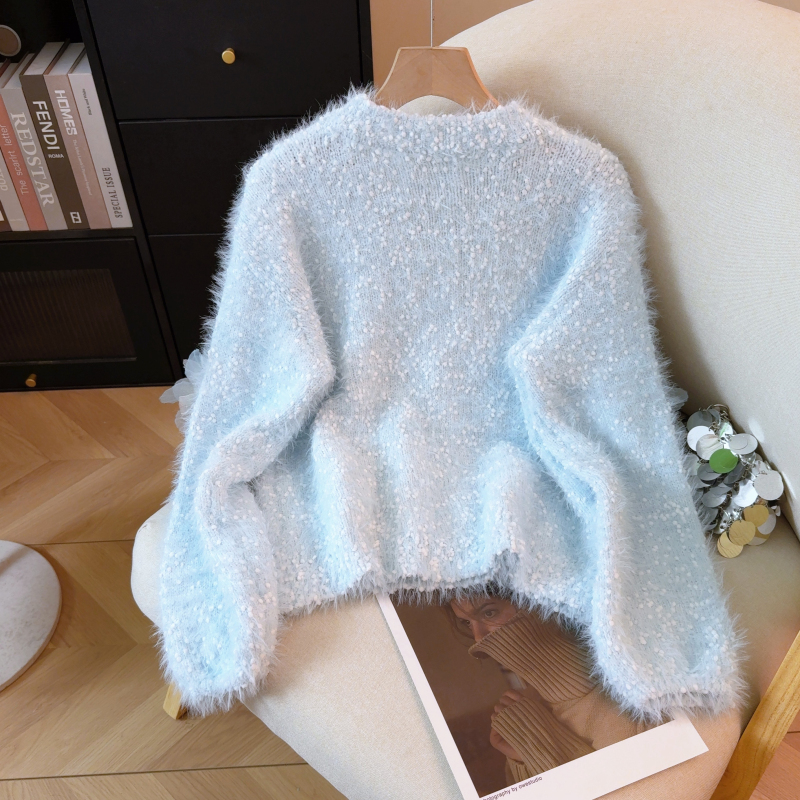 Show young bottoming shirt flowers sweater for women