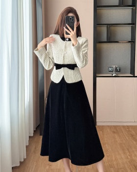 Chanelstyle wool coat temperament short skirt a set