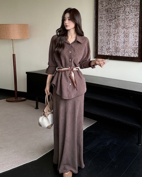 Loose A-line shirt with scarves scarves 3pcs set