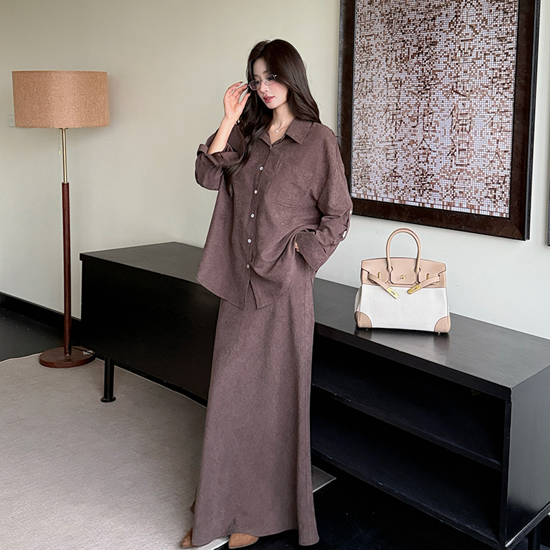 Loose A-line shirt with scarves scarves 3pcs set