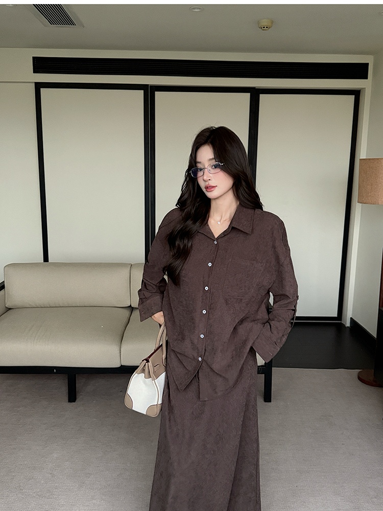 Loose A-line shirt with scarves scarves 3pcs set