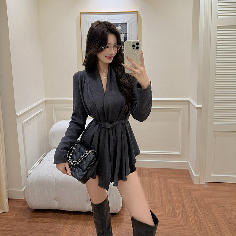 Irregular frenum woolen minimalist wear coat