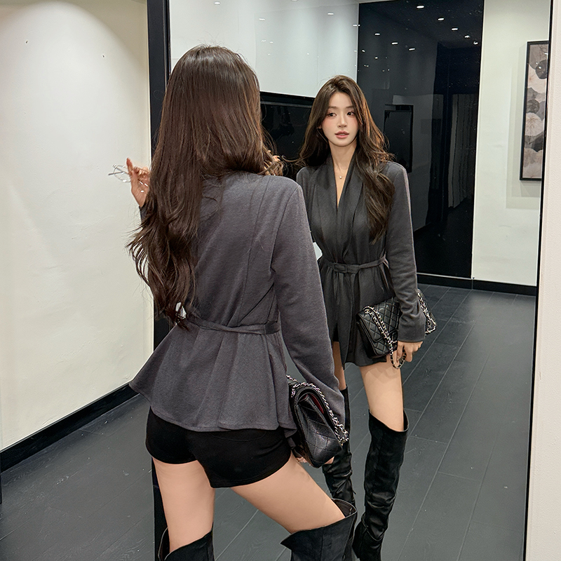 Irregular frenum woolen minimalist wear coat