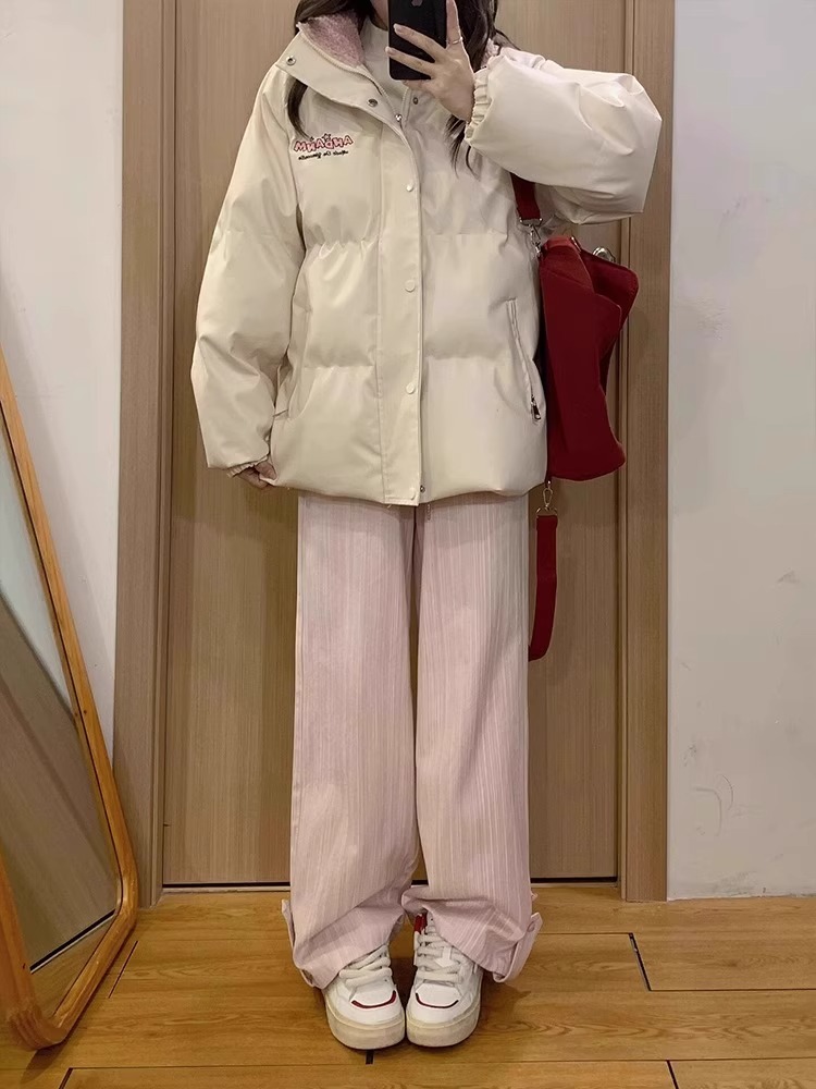 Autumn and winter bread clothing PU cotton coat for women