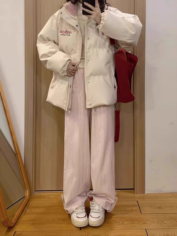 Autumn and winter bread clothing PU cotton coat for women