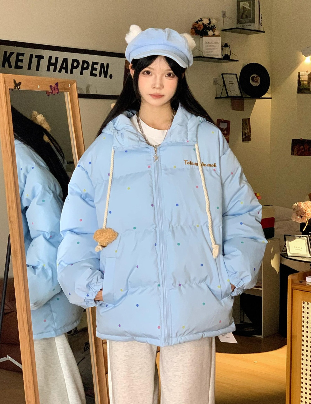 Thermal cotton coat stereoscopic bread clothing