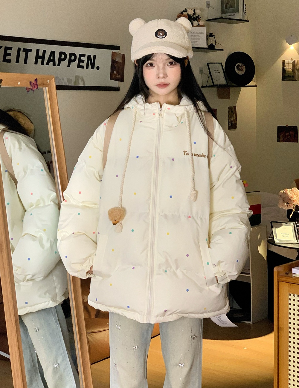 Thermal cotton coat stereoscopic bread clothing