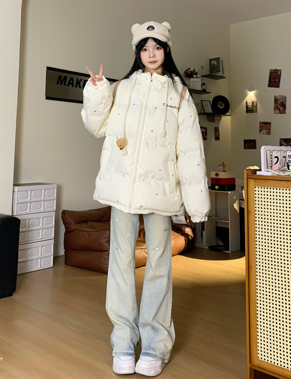 Thermal cotton coat stereoscopic bread clothing