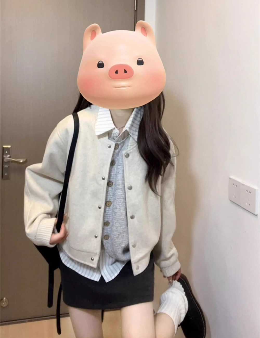 Chanelstyle coat Korean style baseball uniforms for women