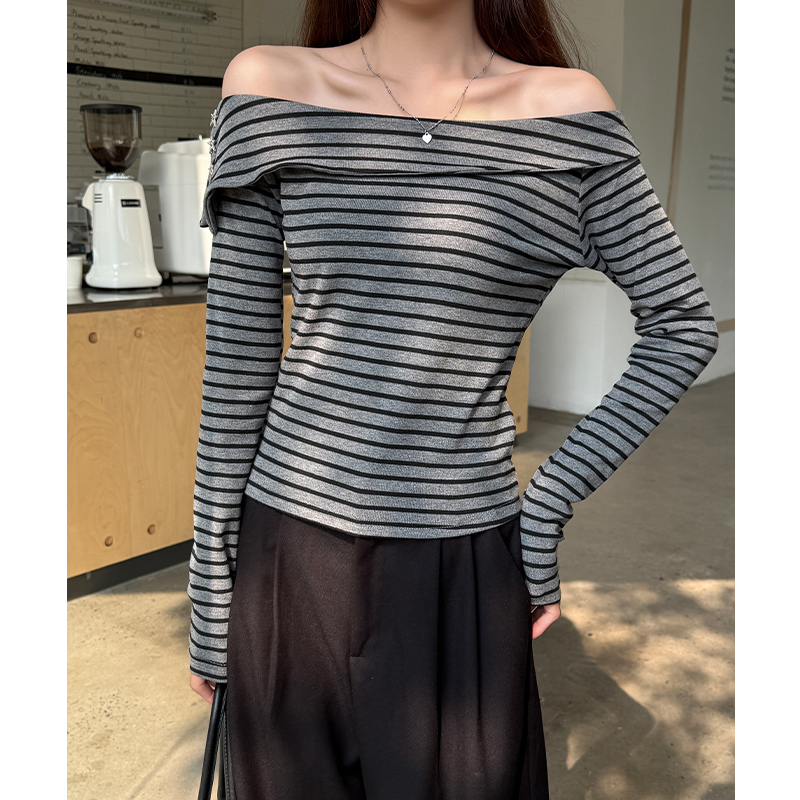 Strapless pinched waist fashion T-shirt bandage slim tops