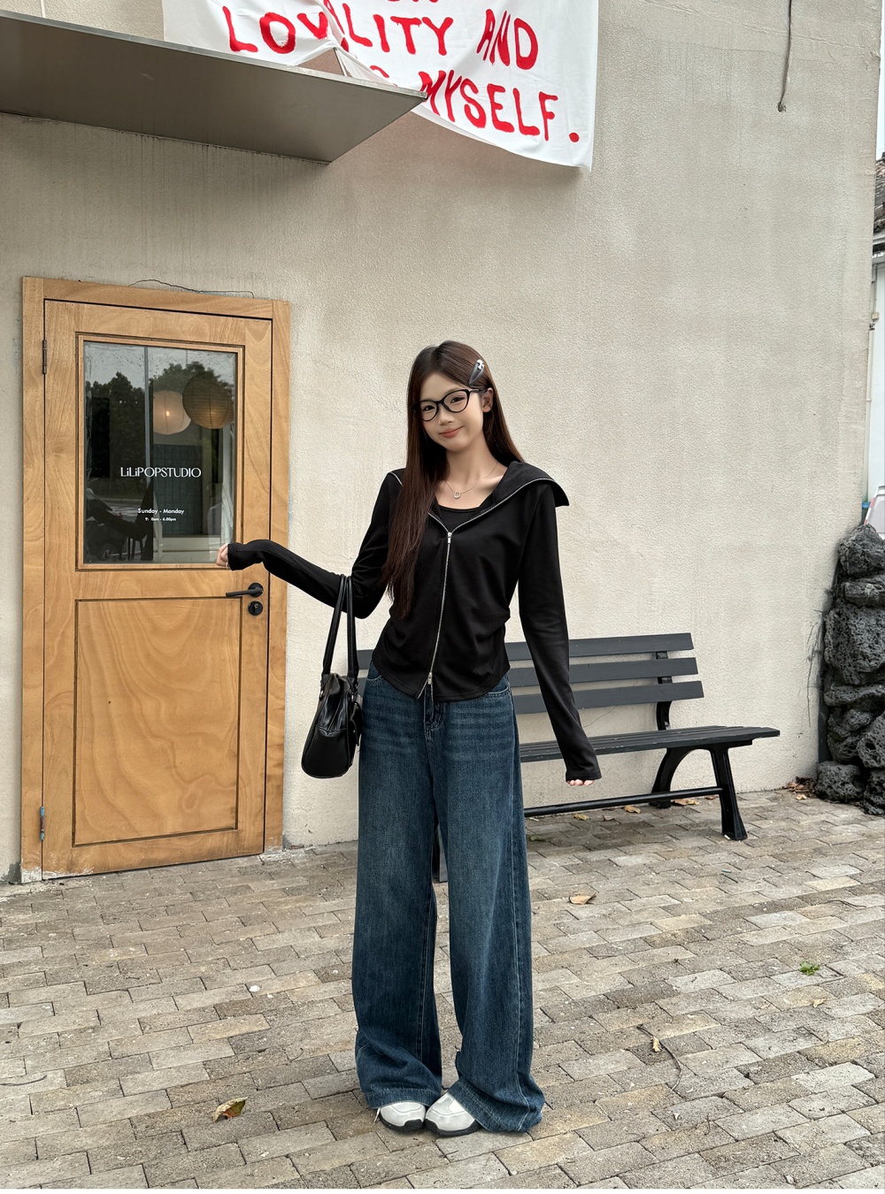 Gray Pseudo-two lapel T-shirt slim pinched waist tops