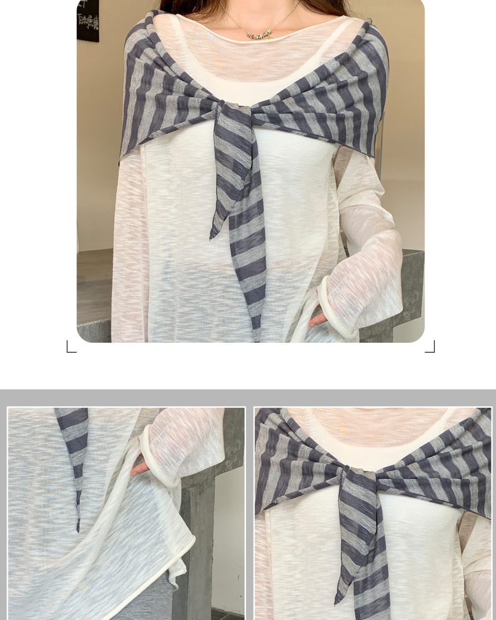 Bottoming long sleeve sweater flat shoulder smock for women