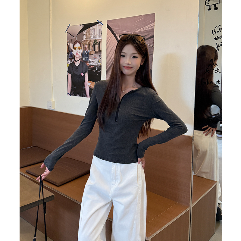 Mixed colors bottoming shirt T-shirt for women