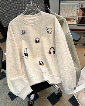 Loose thermal hoodie Korean style large yard tops for women