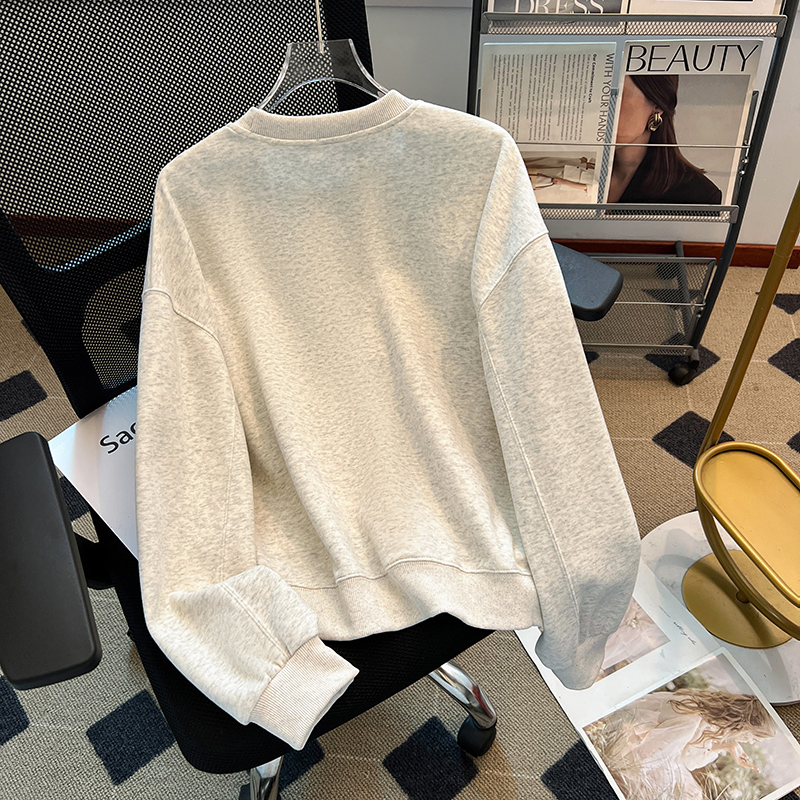 Loose thermal hoodie Korean style large yard tops for women