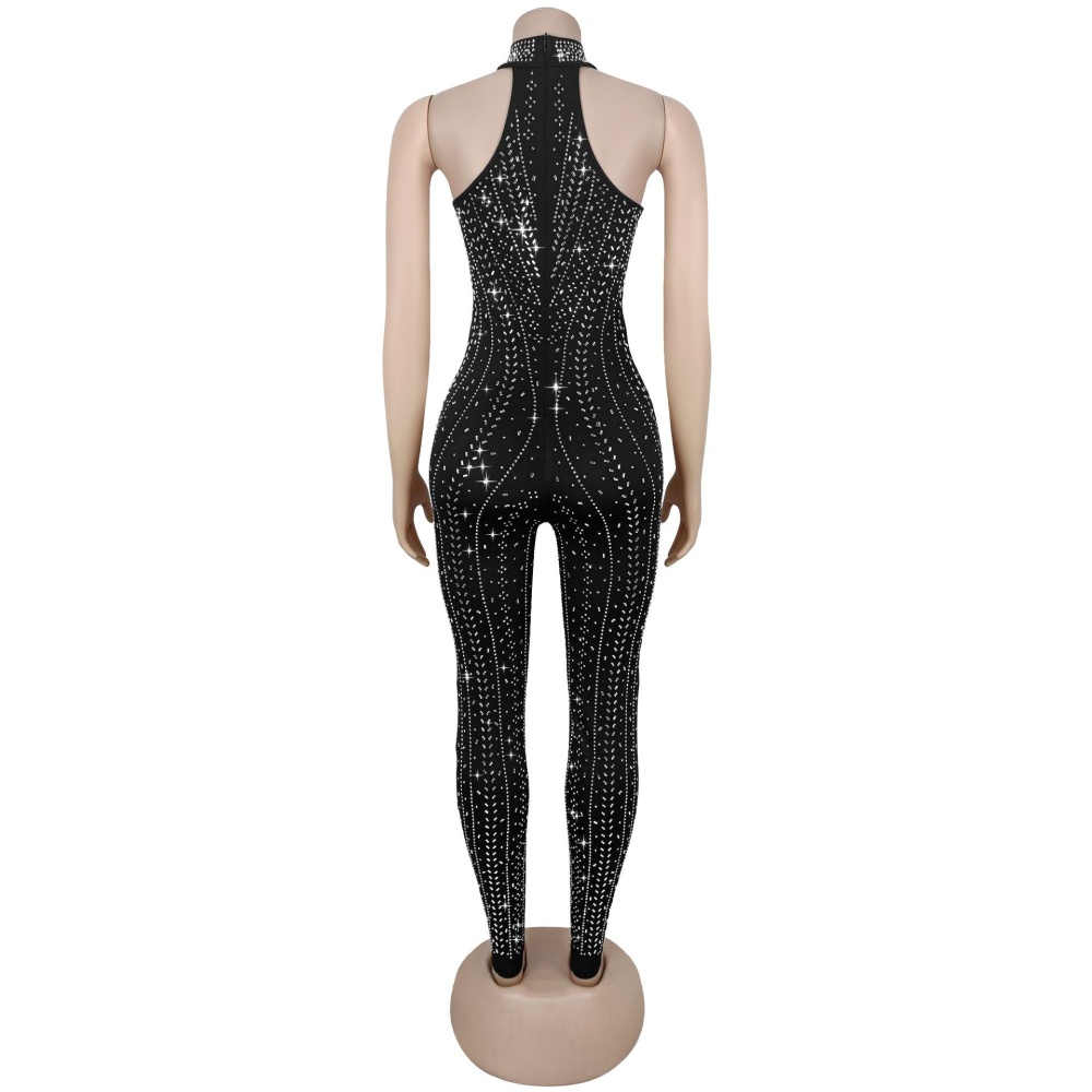 Pure elegant rhinestone European style jumpsuit for women