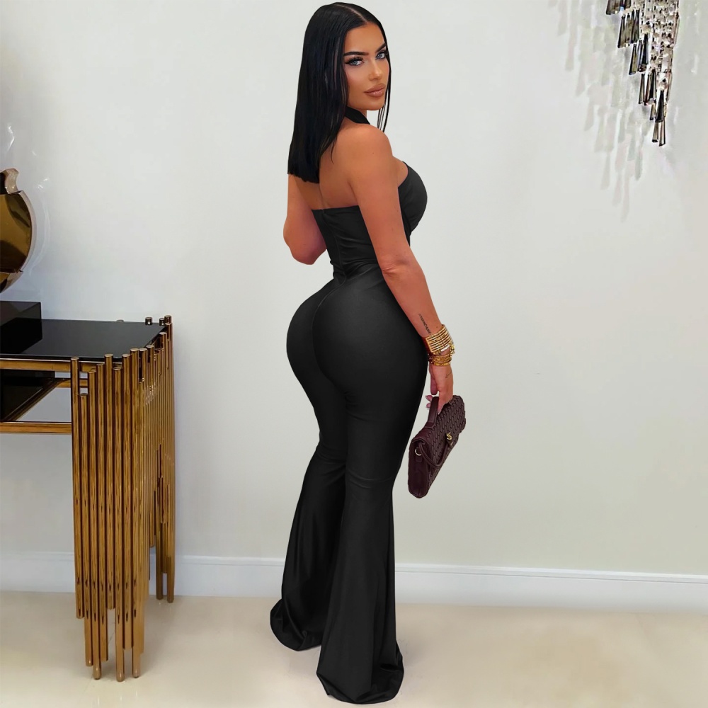 Wide leg European style temperament jumpsuit