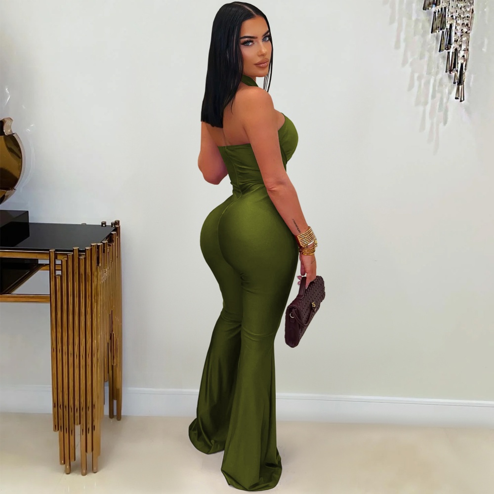 Wide leg European style temperament jumpsuit