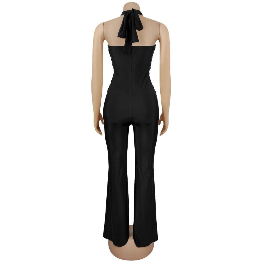 Wide leg European style temperament jumpsuit