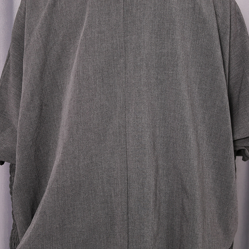 Pure simple lantern sleeve shirt autumn fold tops