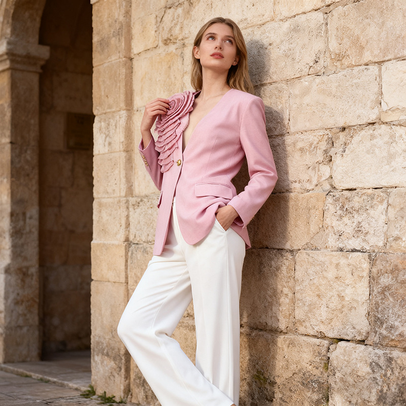 Flowers coat personality business suit for women