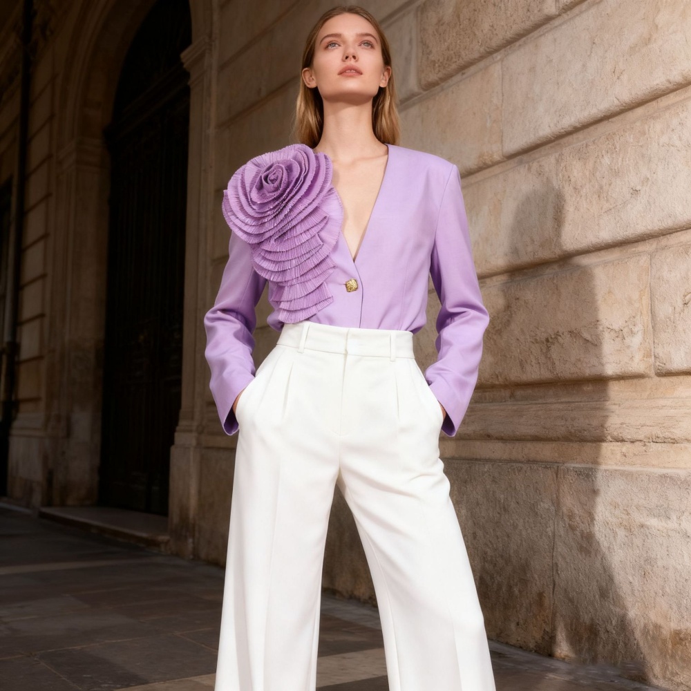 Flowers coat personality business suit for women