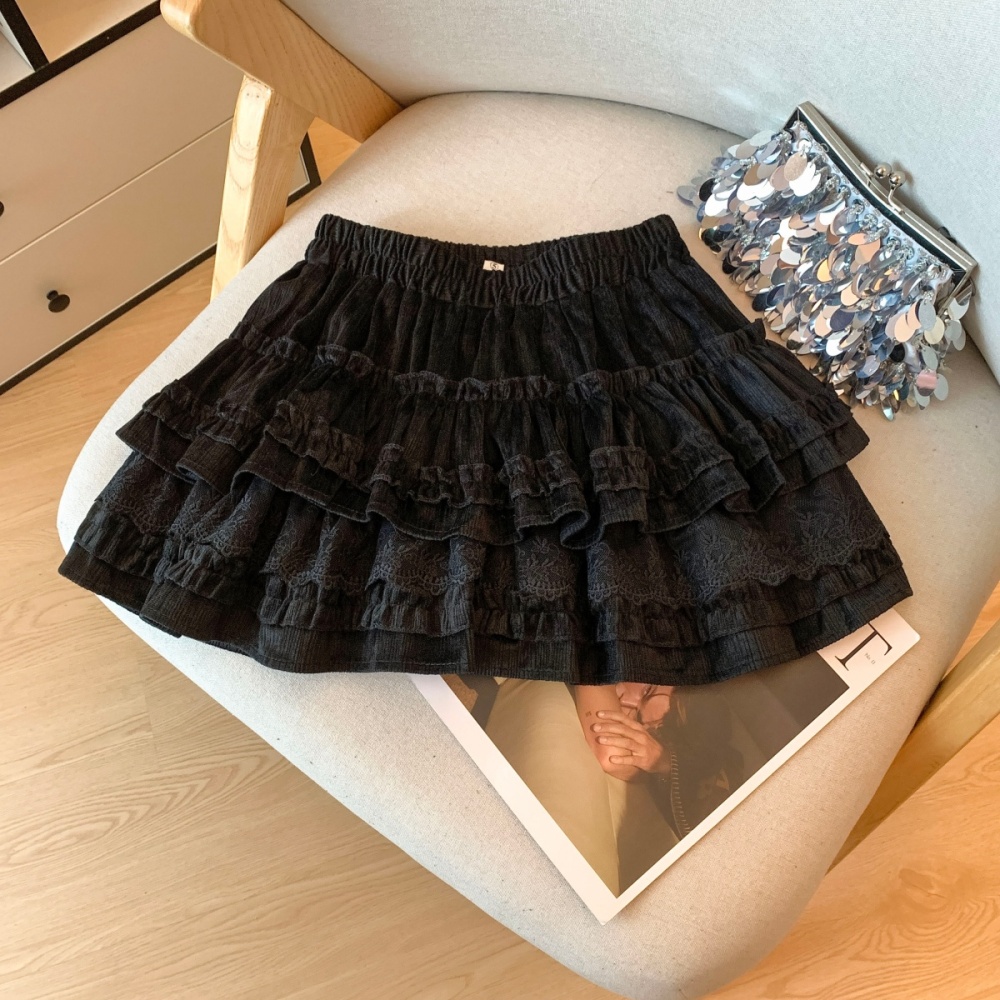 Lace maiden short skirt high waist skirt for women
