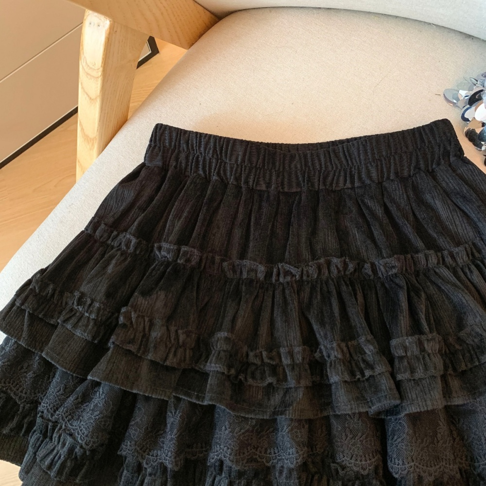 Lace maiden short skirt high waist skirt for women