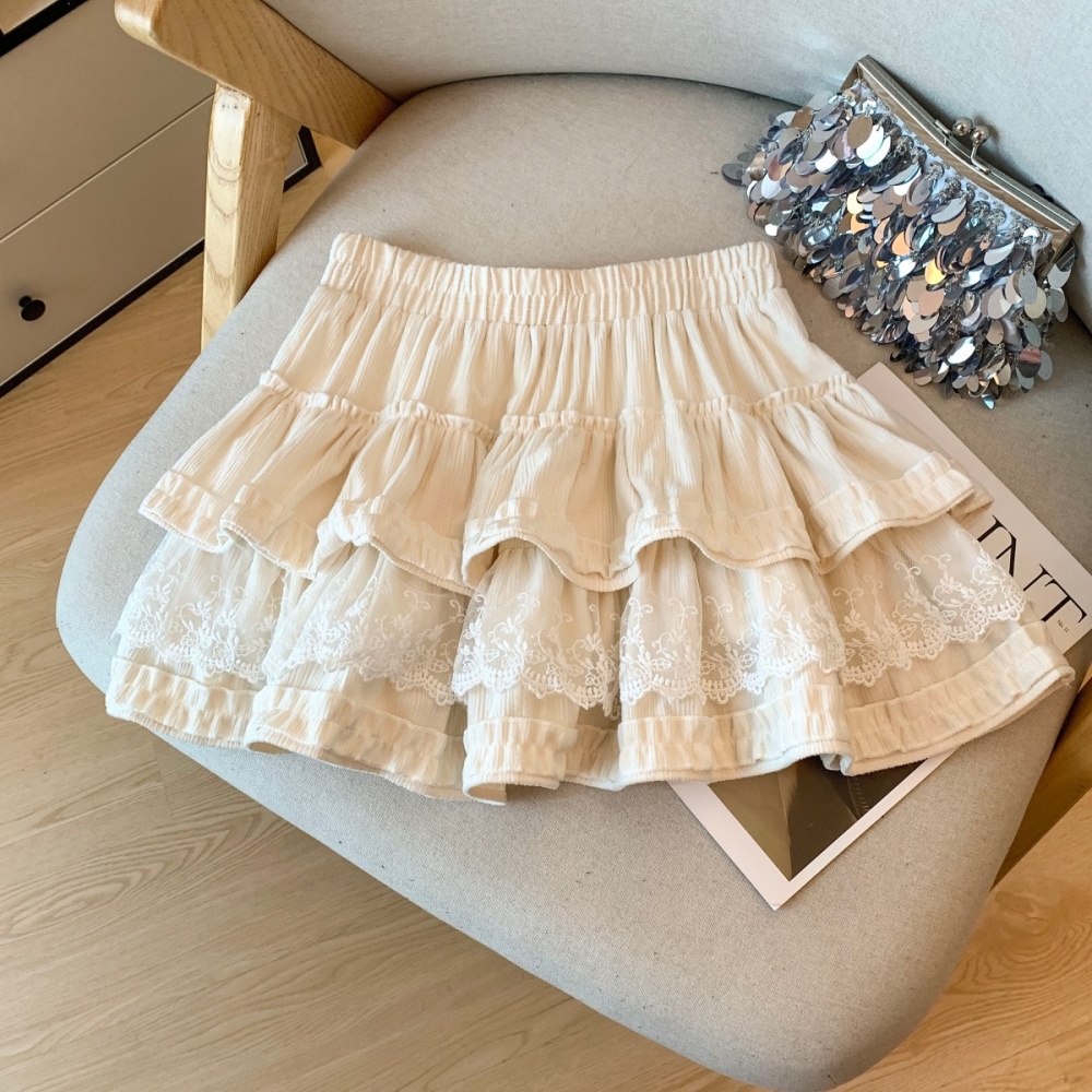 Lace maiden short skirt high waist skirt for women