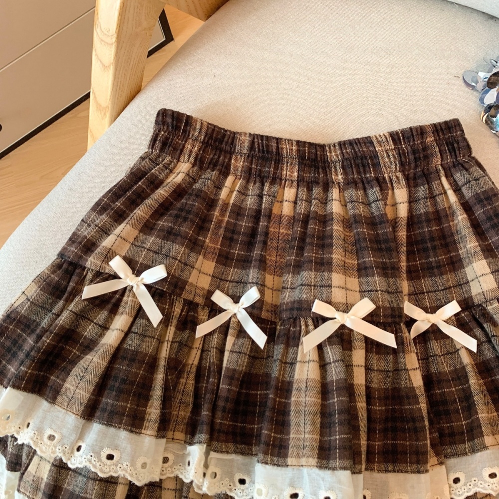 A-line short skirt bow skirt for women