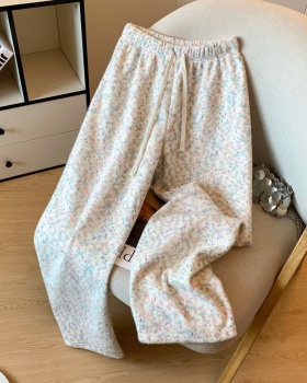 High waist Casual wide leg pants winter plus velvet pants