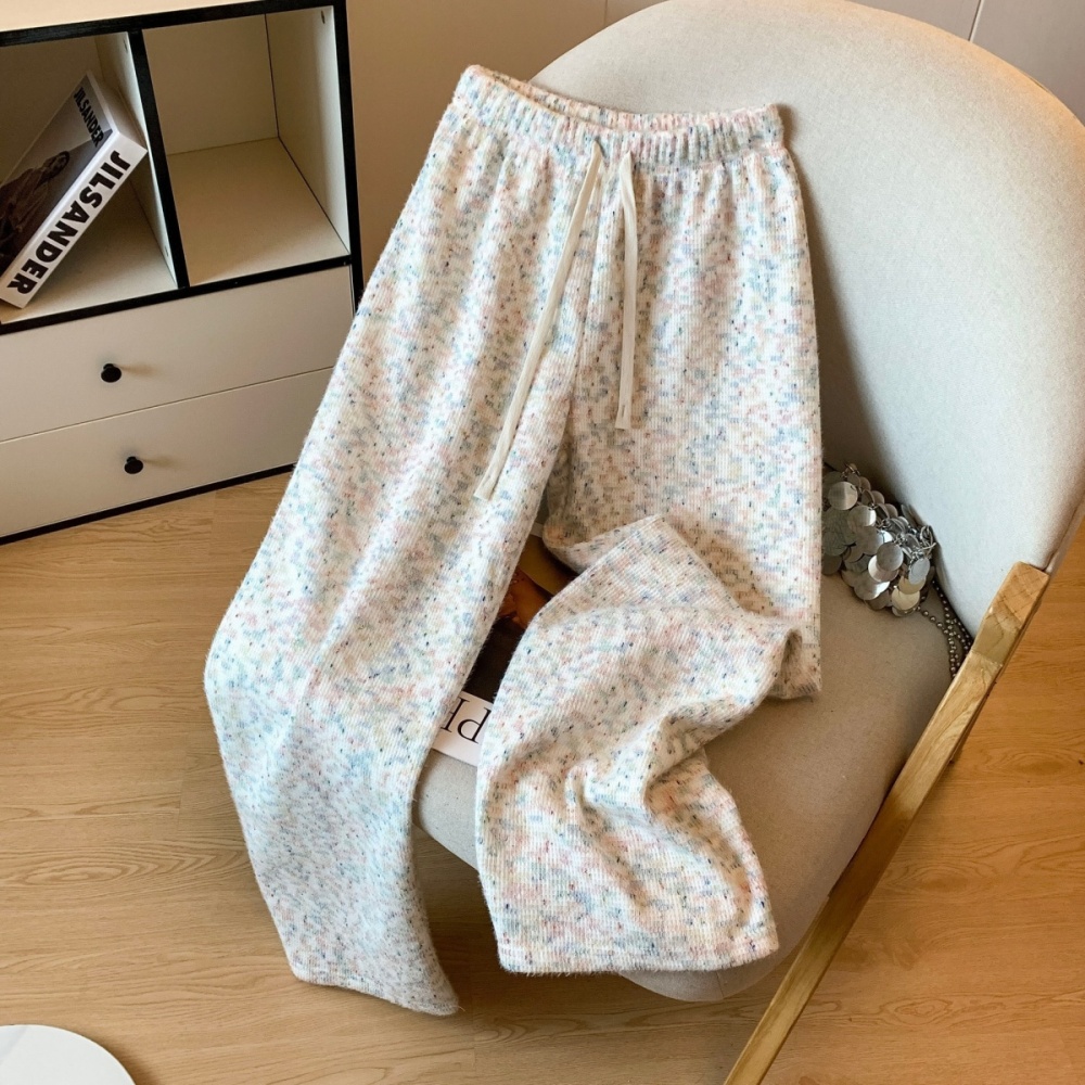 High waist Casual wide leg pants winter plus velvet pants