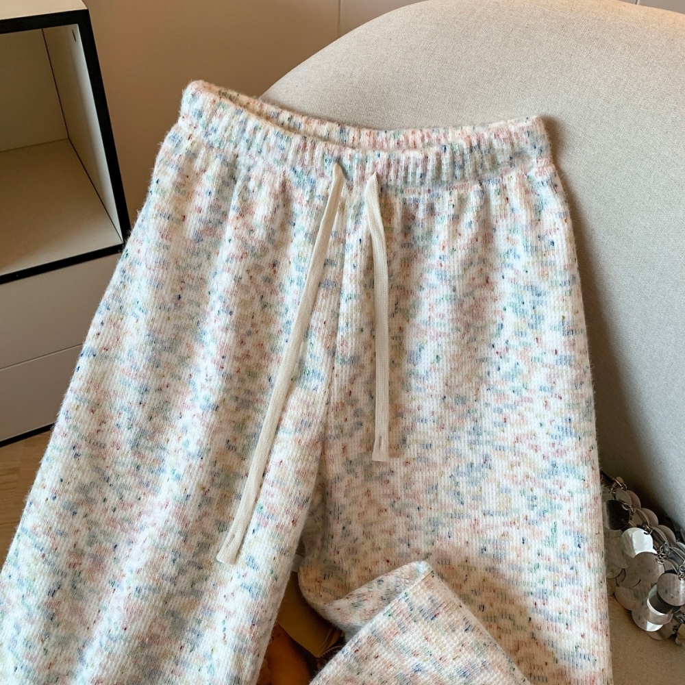 High waist Casual wide leg pants winter plus velvet pants