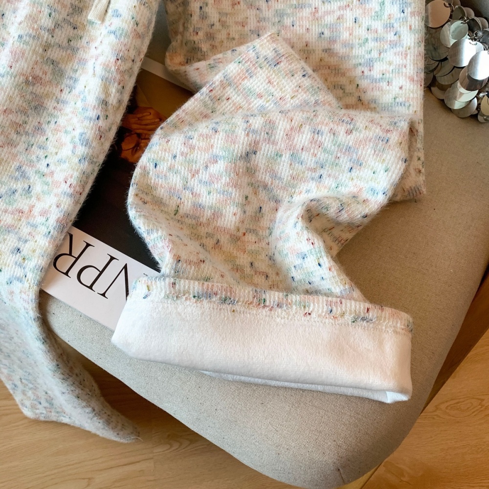 High waist Casual wide leg pants winter plus velvet pants