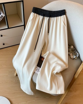 Plus velvet casual pants wide leg pants for women