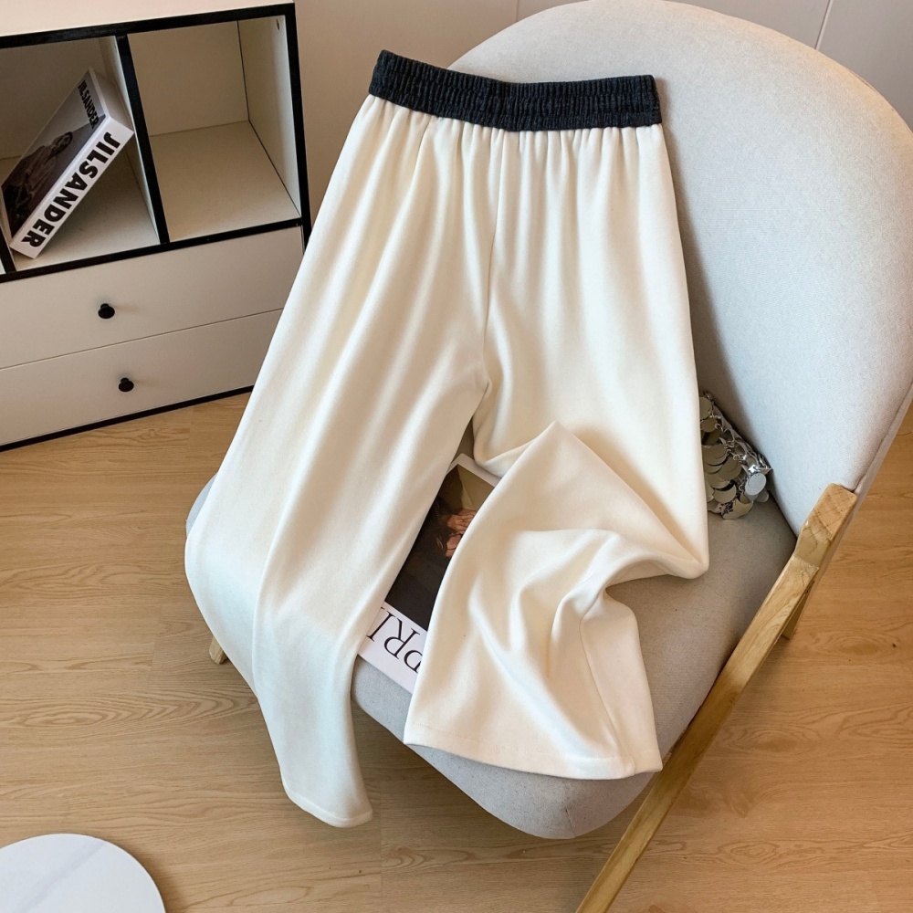 Plus velvet casual pants wide leg pants for women