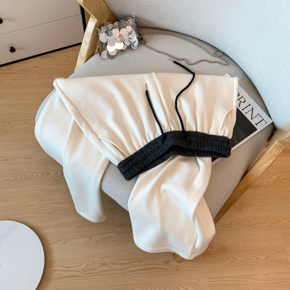 Plus velvet casual pants wide leg pants for women