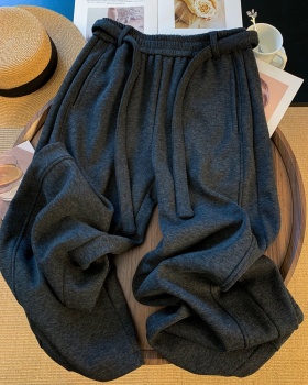 Thick wide leg pants gray pants for women