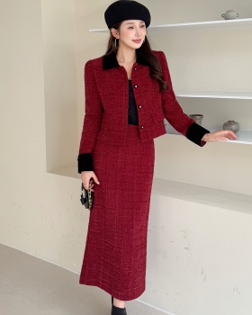 Autumn and winter ladies jacket fashion skirt 2pcs set