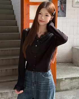 Splice autumn and winter tops lace cardigan for women