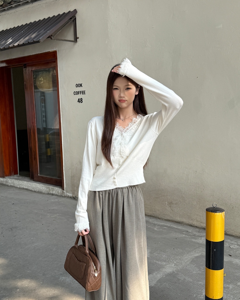 Splice autumn and winter tops lace cardigan for women