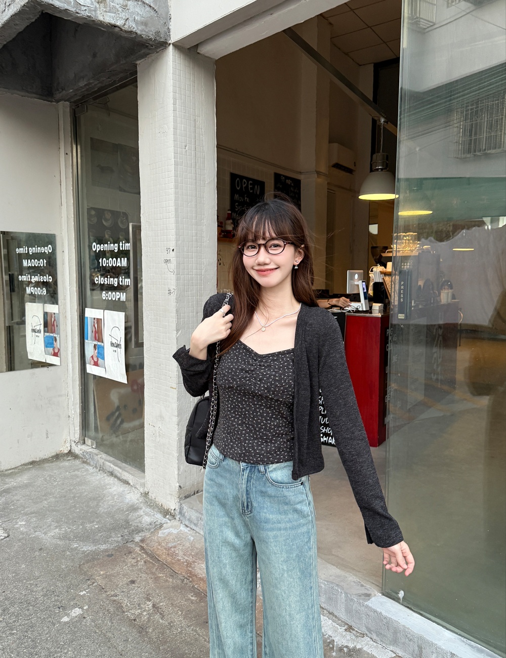 Floral cardigan autumn vest 2pcs set for women