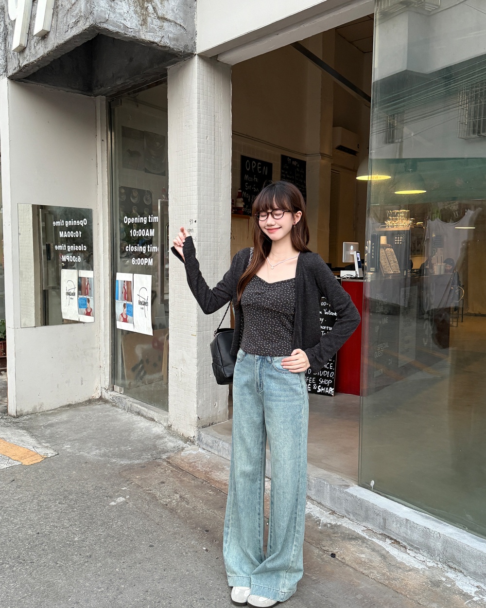 Floral cardigan autumn vest 2pcs set for women