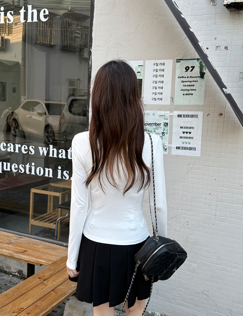 Fold long sleeve autumn retro T-shirt