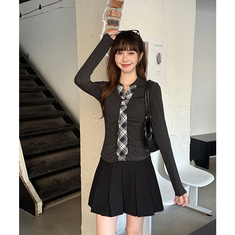 Mixed colors T-shirt bottoming shirt for women