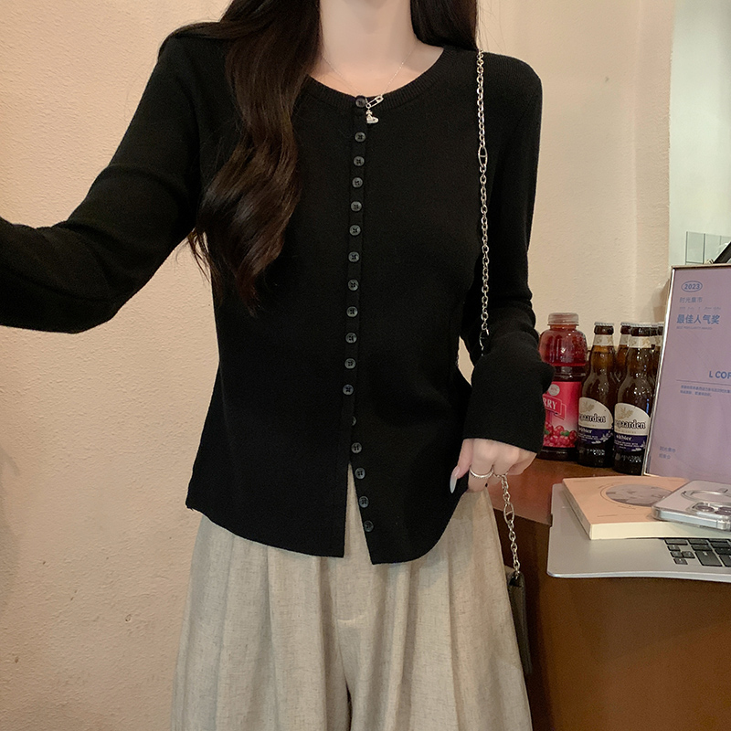 Thermal autumn and winter tops pure round neck sweater